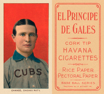 1909 White Borders El Principe De Gales Chance, Chicago Nat'L #78 Baseball Card