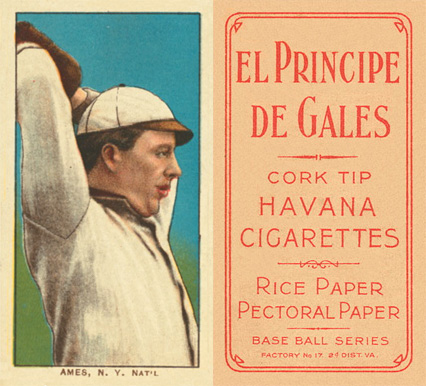 1909 White Borders El Principe De Gales Ames, N.Y. Nat'l #8 Baseball Card