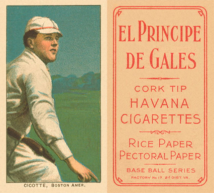 1909 White Borders El Principe De Gales Cicotte, Boston Amer. #88 Baseball Card