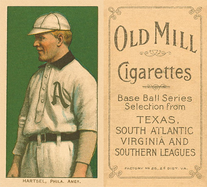 1909 White Borders Old Mill Hartsel, Phila. Amer. #206 Baseball Card