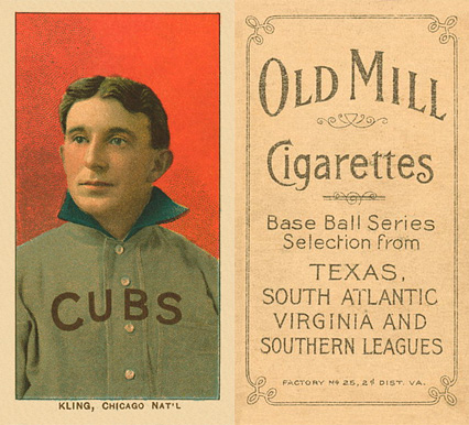 1909 White Borders Old Mill Kling, Chicago Nat'L #258 Baseball Card