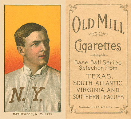 1909 White Borders Old Mill Mathewson, N.Y. Nat'L #308 Baseball Card