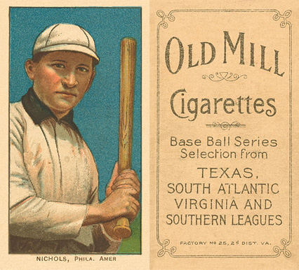 1909 White Borders Old Mill Nichols, Phila. Amer. #359 Baseball Card