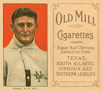1909 White Borders Old Mill Schlei, N.Y. Nat'L #426 Baseball Card