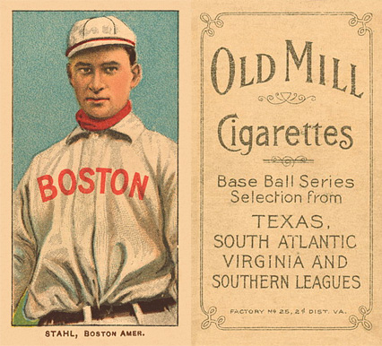 1909 White Borders Old Mill Stahl, Boston Amer. #459 Baseball Card