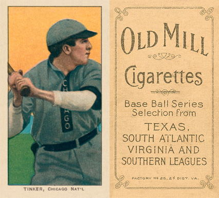 1909 White Borders Old Mill Tinker, Chicago Nat'L #485 Baseball Card