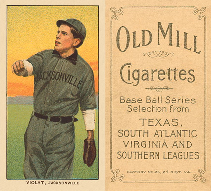 1909 White Borders Old Mill Violat, Jacksonville #492 Baseball Card