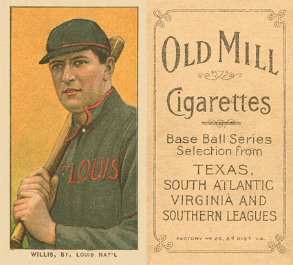 1909 White Borders Old Mill Willis, St. Louis Nat'L #515 Baseball Card