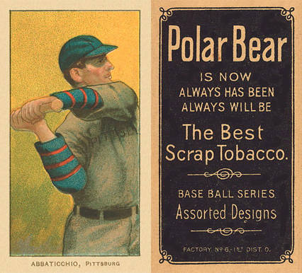 1909 White Borders Polar Bear Abbaticchio, Pittsburgh #1 Baseball Card