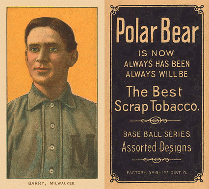 1909 White Borders Polar Bear Barry, Milwaukee #21 Baseball Card