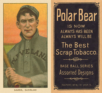 1909 White Borders Polar Bear Lajoie, CLeveland #271 Baseball Card