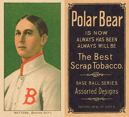 1909 White Borders Polar Bear Mattern, Boston Nat'L #310 Baseball Card