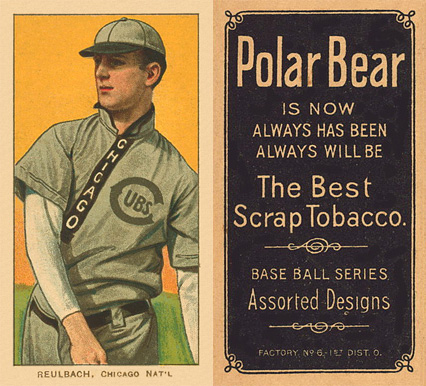 1909 White Borders Polar Bear Reulbach, Chicago Nat'L #407 Baseball Card