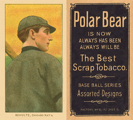 1909 White Borders Polar Bear Schulte, Chicago Nat'L #431 Baseball Card