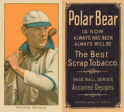 1909 White Borders Polar Bear Wilhelm, Brooklyn #509 Baseball Card