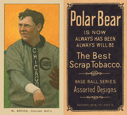 1909 White Borders Polar Bear Brown, Chicago Nat'L #57 Baseball Card