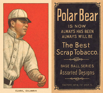 1909 White Borders Polar Bear Clark, Columbus #90 Baseball Card