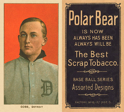 1909 White Borders Polar Bear Cobb, Detroit #96 Baseball Card