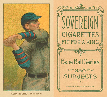 1909 White Borders Sovereign Abbaticchio, Pittsburgh #1 Baseball Card