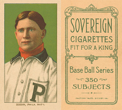 1909 White Borders Sovereign Dooin, Phila. Nat'L #137 Baseball Card