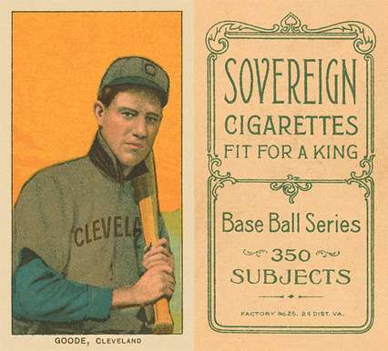 1909 White Borders Sovereign Goode, Cleveland #190 Baseball Card
