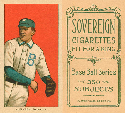 1909 White Borders Sovereign McElveen, Brooklyn #315 Baseball Card