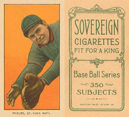 1909 White Borders Sovereign Phelps, St. Louis Nat'L #392 Baseball Card