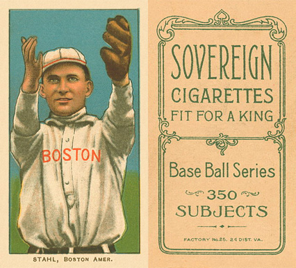 1909 White Borders Sovereign Stahl, Boston Amer. #458 Baseball Card
