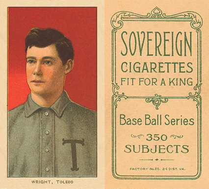 1909 White Borders Sovereign Wright, Toledo #520 Baseball Card