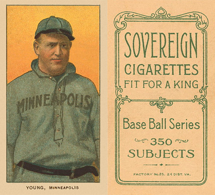 1909 White Borders Sovereign Young, Minneapolis #524 Baseball Card