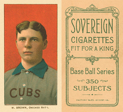 1909 White Borders Sovereign Brown, Chicago Nat'L #59 Baseball Card