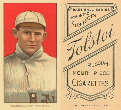 1909 White Borders Tolstoi Crandall, New York Nat'L #108 Baseball Card