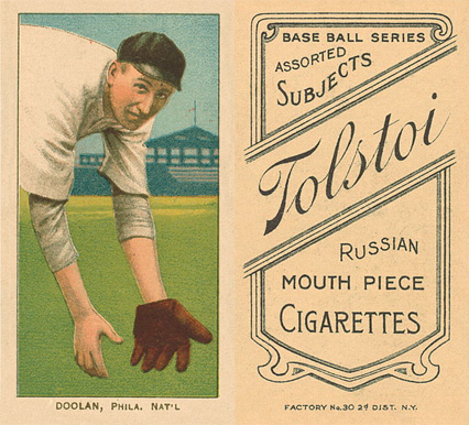 1909 White Borders Tolstoi Doolan, Phila. Nat'L #139 Baseball Card