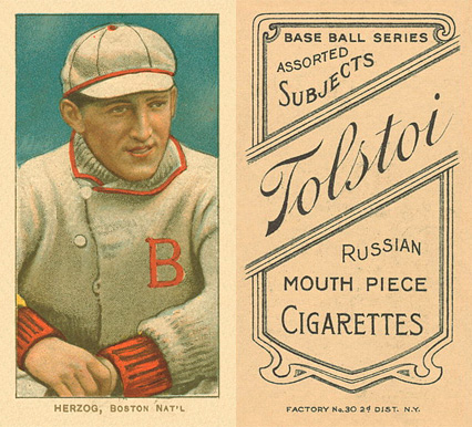 1909 White Borders Tolstoi Herzog, Boston Nat'L #210 Baseball Card
