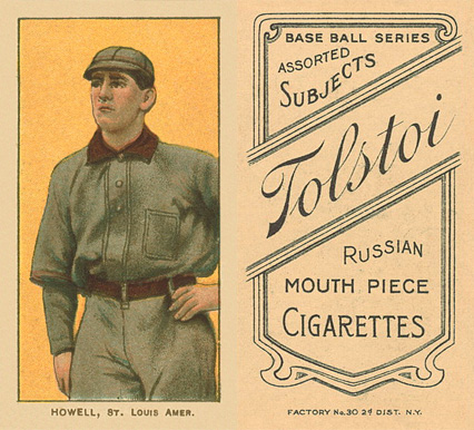 1909 White Borders Tolstoi Howell, St. Louis Amer. #222 Baseball Card