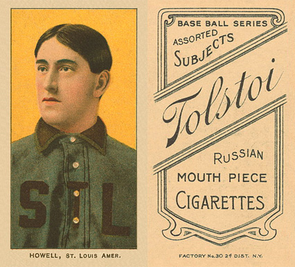 1909 White Borders Tolstoi Howell, St. Louis Amer. #223 Baseball Card