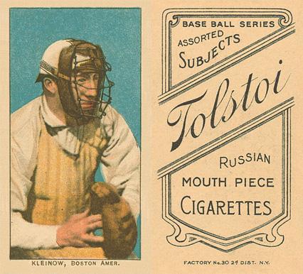 1909 White Borders Tolstoi Kleinow, Boston Amer. #255 Baseball Card