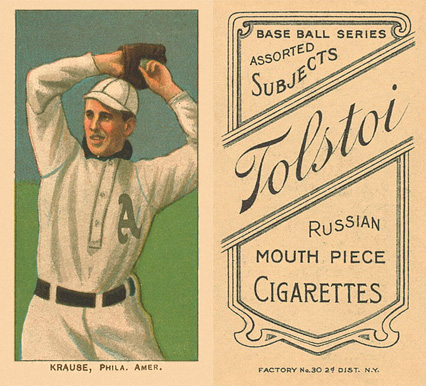 1909 White Borders Tolstoi Krause, Phila. Amer. #264 Baseball Card