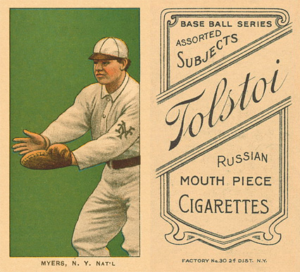 1909 White Borders Tolstoi Myers, N.Y. Nat'L #355 Baseball Card