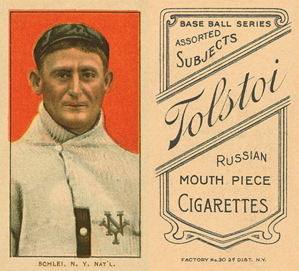 1909 White Borders Tolstoi Schlei, N.Y. Nat'L #426 Baseball Card