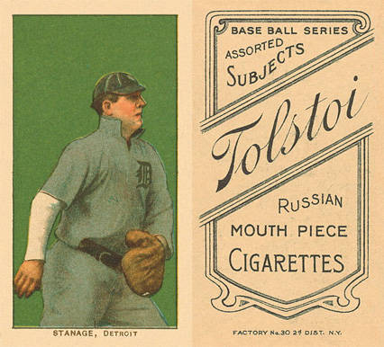 1909 White Borders Tolstoi Stanage, Detroit #460 Baseball Card
