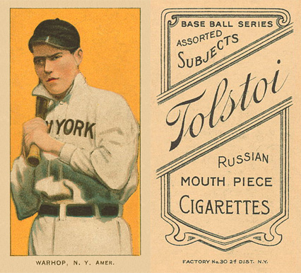 1909 White Borders Tolstoi Warhop, N.Y. Amer. #500 Baseball Card