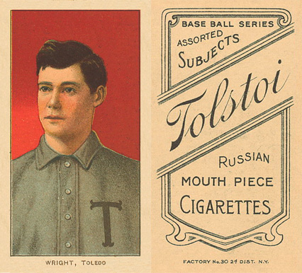 1909 White Borders Tolstoi Wright, Toledo #520 Baseball Card