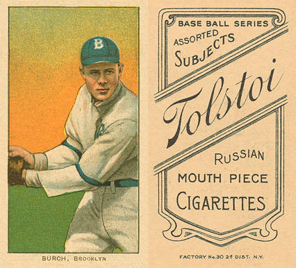 1909 White Borders Tolstoi Burch, Brooklyn #61 Baseball Card