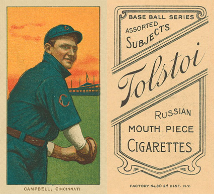 1909 White Borders Tolstoi Campbell, Cincinnati #71 Baseball Card