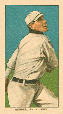 1909 White Borders Ghosts, Miscuts, Proofs, Blank Backs & Oddities Bender, Phila. Amer. #32 Baseball Card