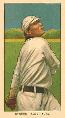 1909 White Borders Ghosts, Miscuts, Proofs, Blank Backs & Oddities Bender, Phila. Amer. #33 Baseball Card