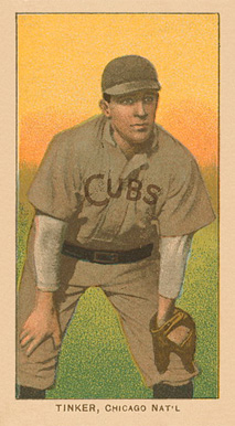 1909 White Borders Ghosts, Miscuts, Proofs, Blank Backs & Oddities Tinker, Chicago Nat'L #487 Baseball Card