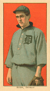 1909 White Borders Ghosts, Miscuts, Proofs, Blank Backs & Oddities Bush, Detroit #65 Baseball Card
