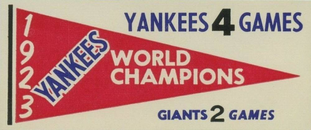 1961 Fleer World Champ Pennant Decals 1923 - Yankees # Baseball Card